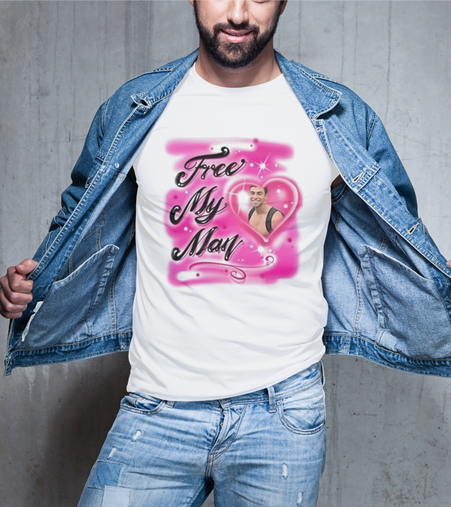 Keiajah Wearing Free My Man Luigi Mangione Heart T-Shirt