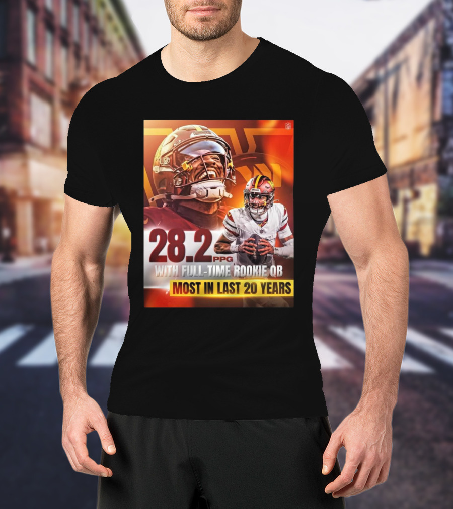 Washington Commanders NFL 28.2 PPG With Full-Time Rookie QB Most In Last 20 Years T-Shirt