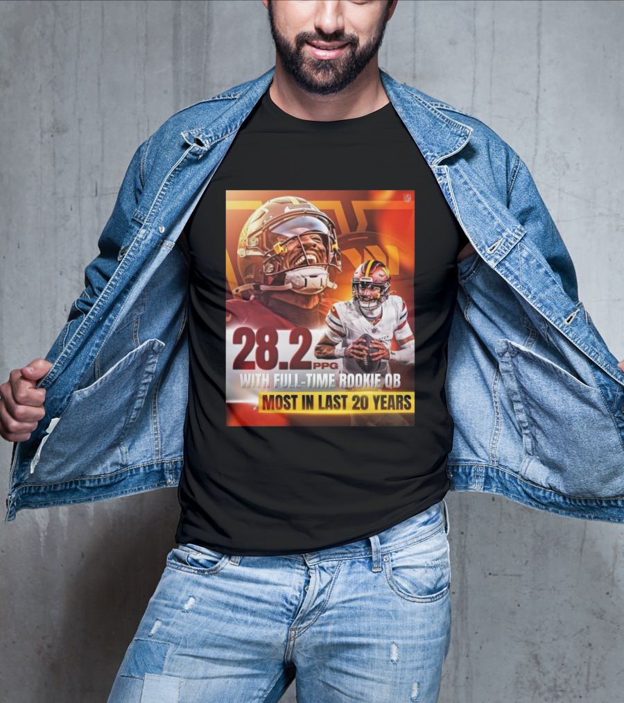 Washington Commanders NFL 28.2 PPG With Full-Time Rookie QB Most In Last 20 Years T-Shirt