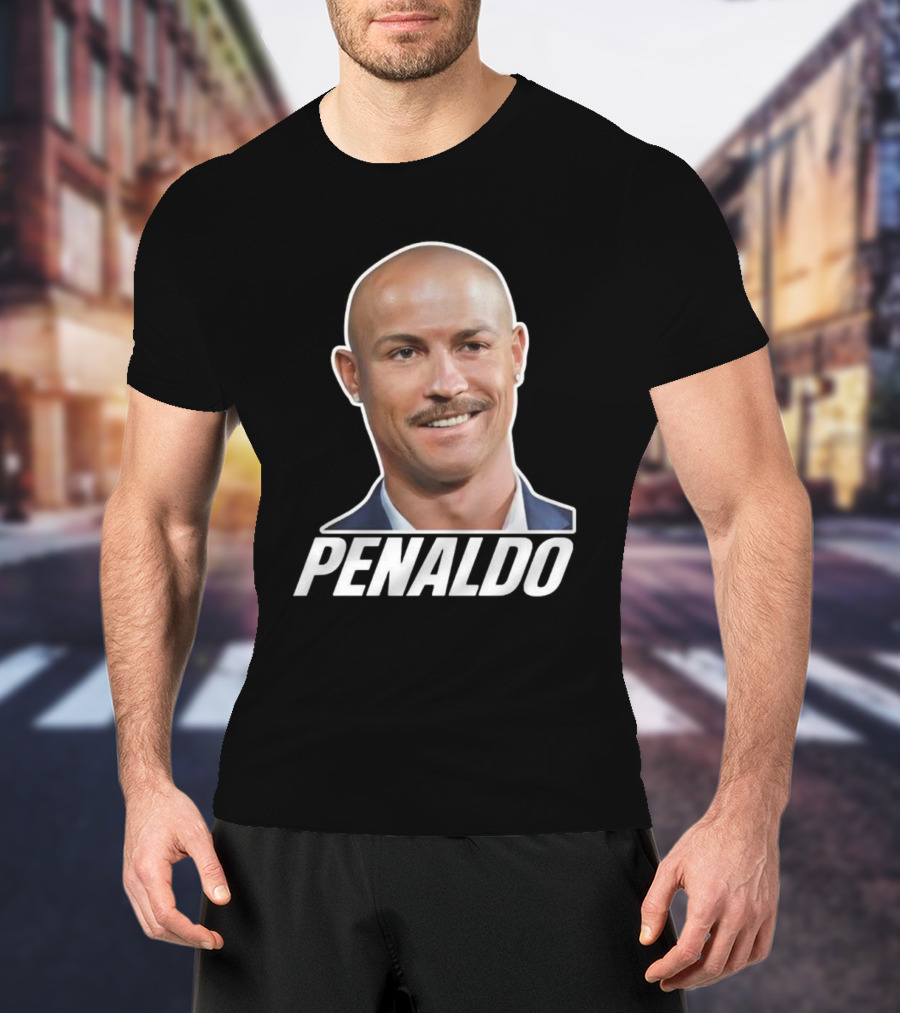 Bruhtees Penaldo Head Bald Mustache T-Shirt