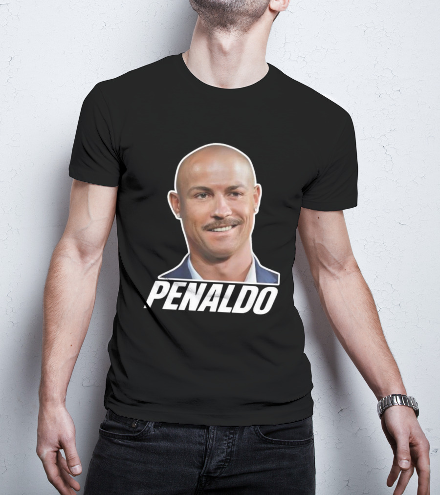 Bruhtees Penaldo Head Bald Mustache T-Shirt
