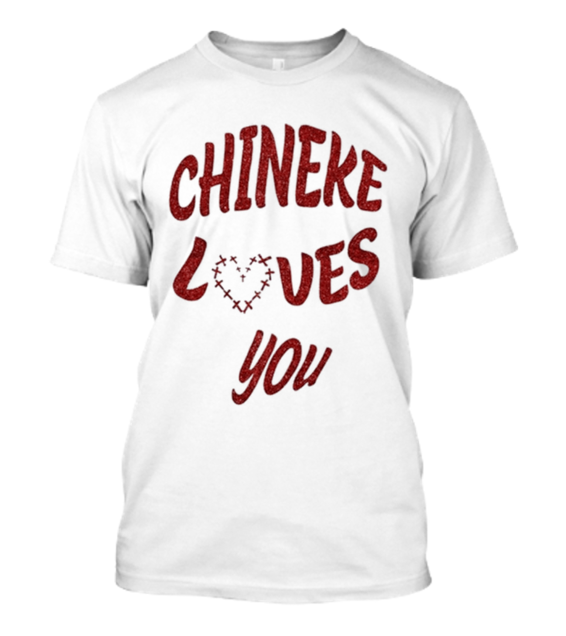Chineke Loves You Heart Design Christmas T-Shirt