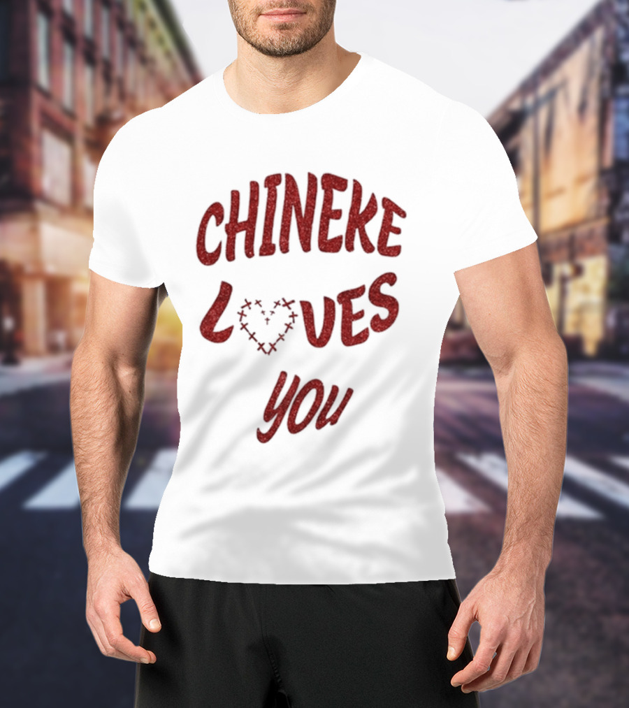 Chineke Loves You Heart Design Christmas T-Shirt