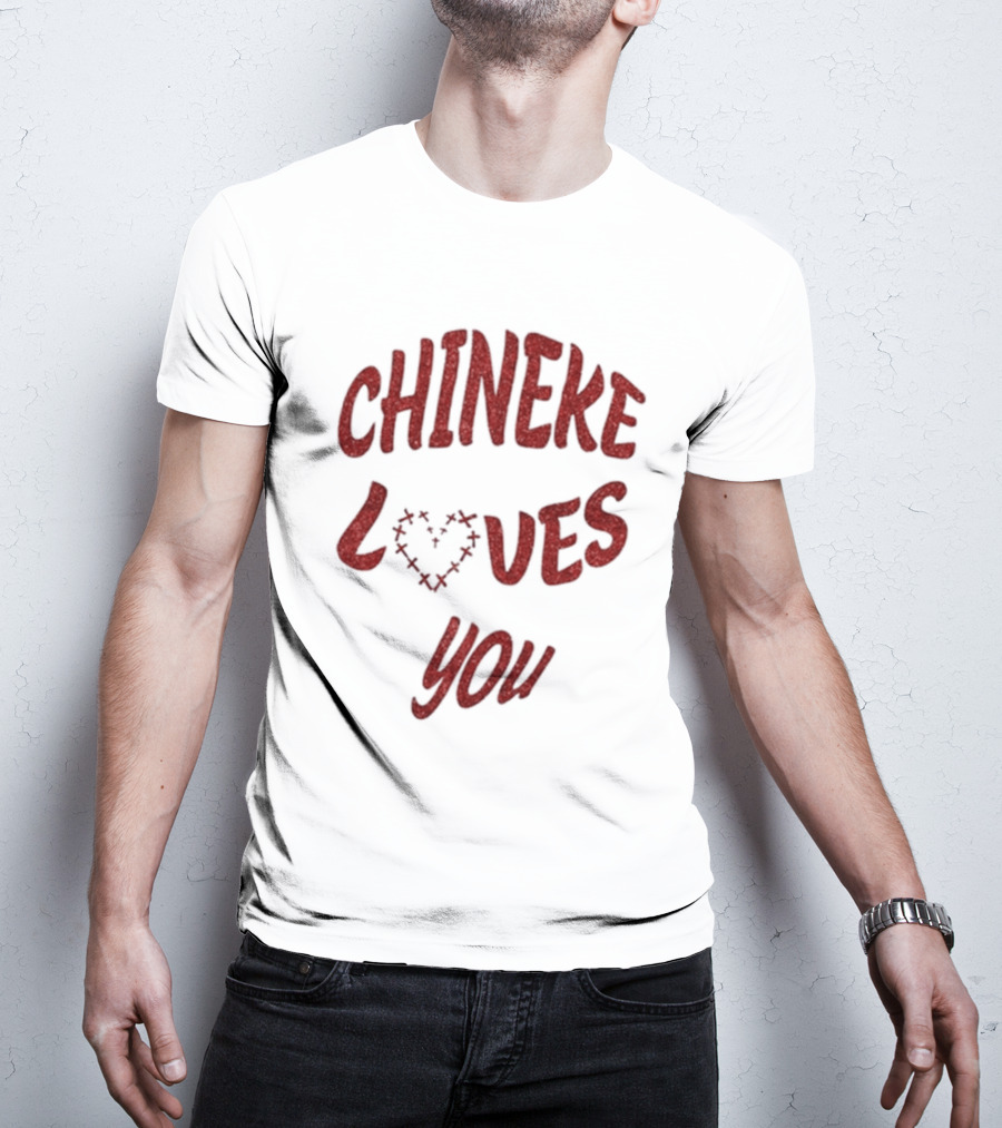 Chineke Loves You Heart Design Christmas T-Shirt