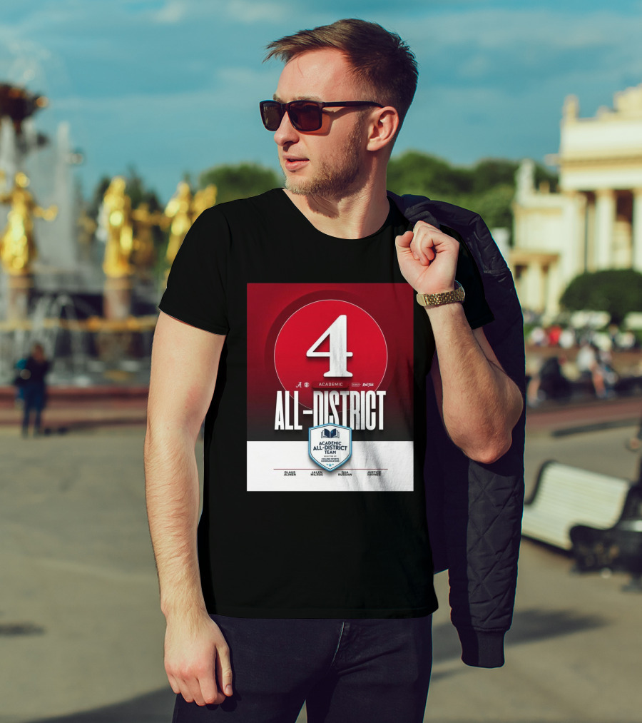 Alabama Crimson Tide Academic All-District Honorees Olaus Alinen Jalen Milroe Qua Russaw Justice Haynes T-Shirt