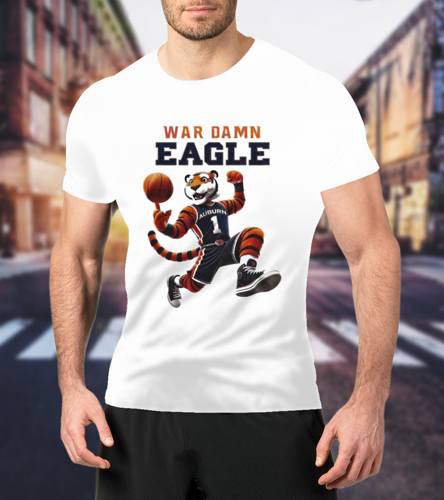 Auburn Tigers War Damn Eagle 2025 Basketball Mascot NCAA T-Shirt