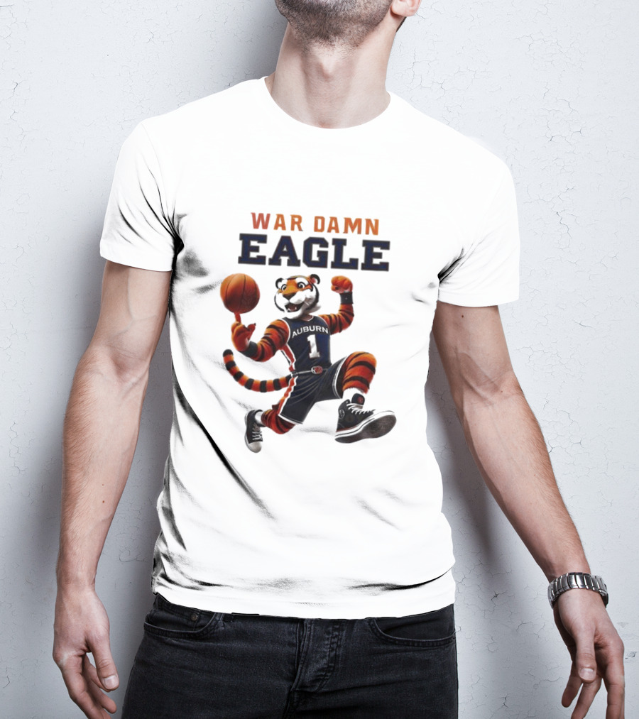 Auburn Tigers War Damn Eagle 2025 Basketball Mascot NCAA T-Shirt