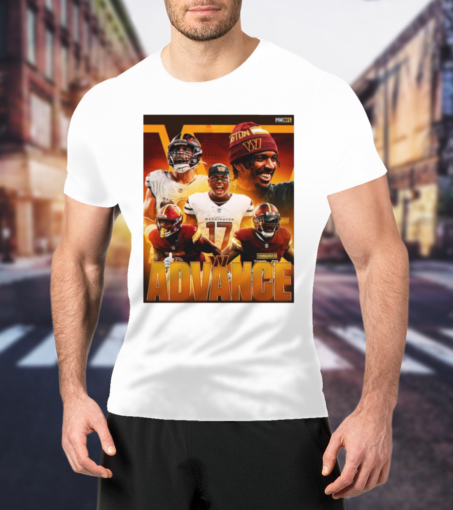 Washington Commanders Advance Sink Buccaneers Playoff Hopes FOX NFL Sports T-Shirt
