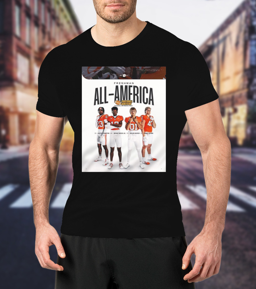 Freshman All-America Football Writers Hampton Wesco Jr Hauser Brown Clemson Tigers T-Shirt