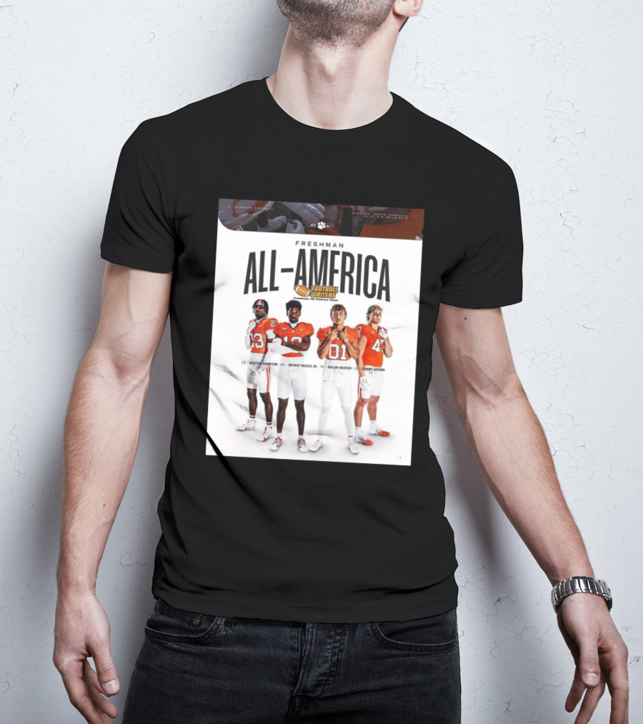 Freshman All-America Football Writers Hampton Wesco Jr Hauser Brown Clemson Tigers T-Shirt