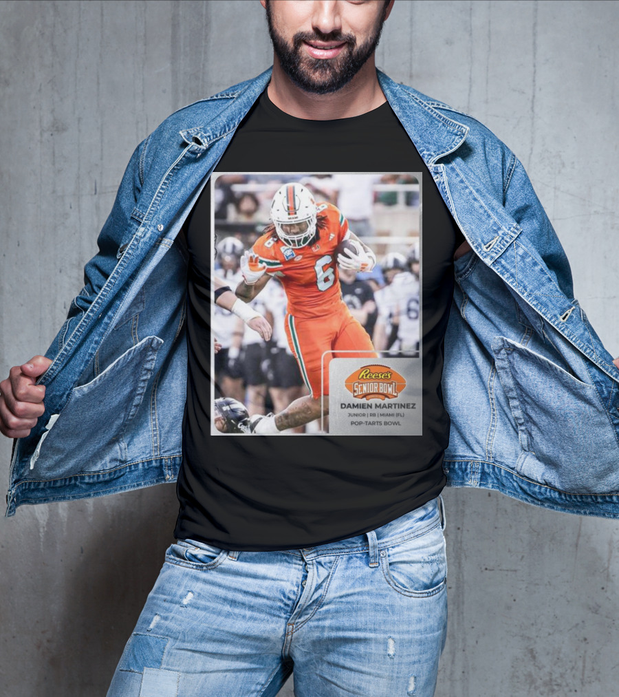 Damien Martinez Miami Hurricanes Junior RB Reese's Senior Bowl Pop-Tarts Bowl Action T-Shirt