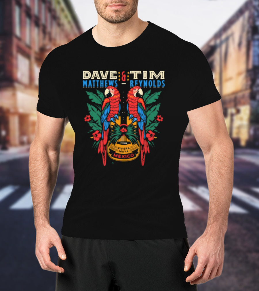 Dave Matthews Tim Reynolds Riviera Maya Mexico Parrot Guitar Jan 23-26 2025 T-Shirt