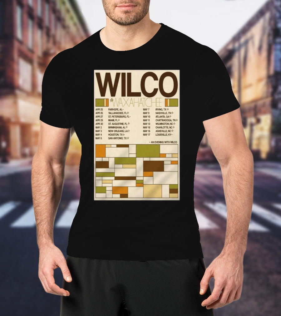 Wilco And Waxahatchee 2025 American South Tour Dates And Locations T-Shirt