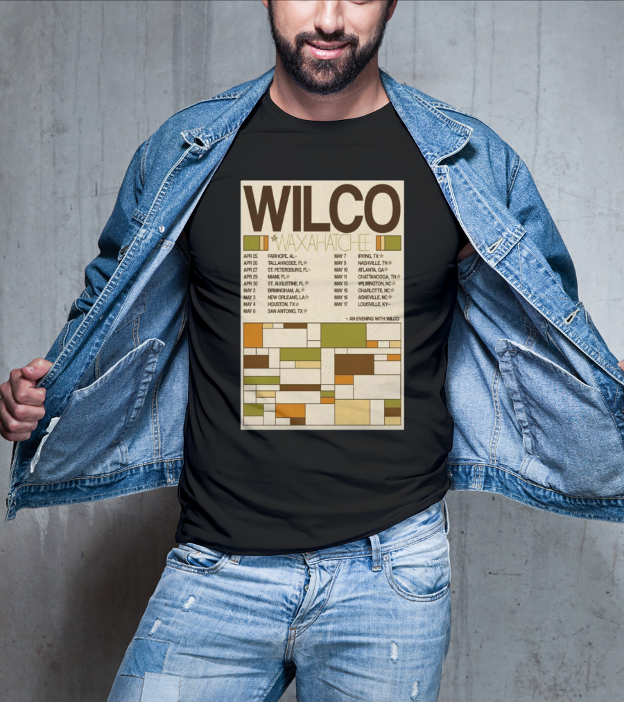 Wilco And Waxahatchee 2025 American South Tour Dates And Locations T-Shirt