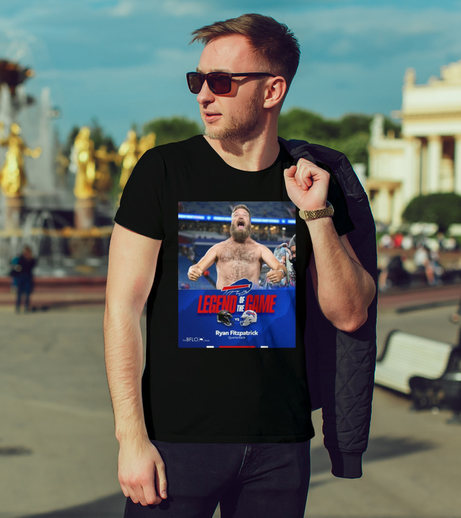 Ryan Fitzpatrick Legend Of The Game Baltimore Ravens Vs Buffalo Bills Quarterback T-Shirt