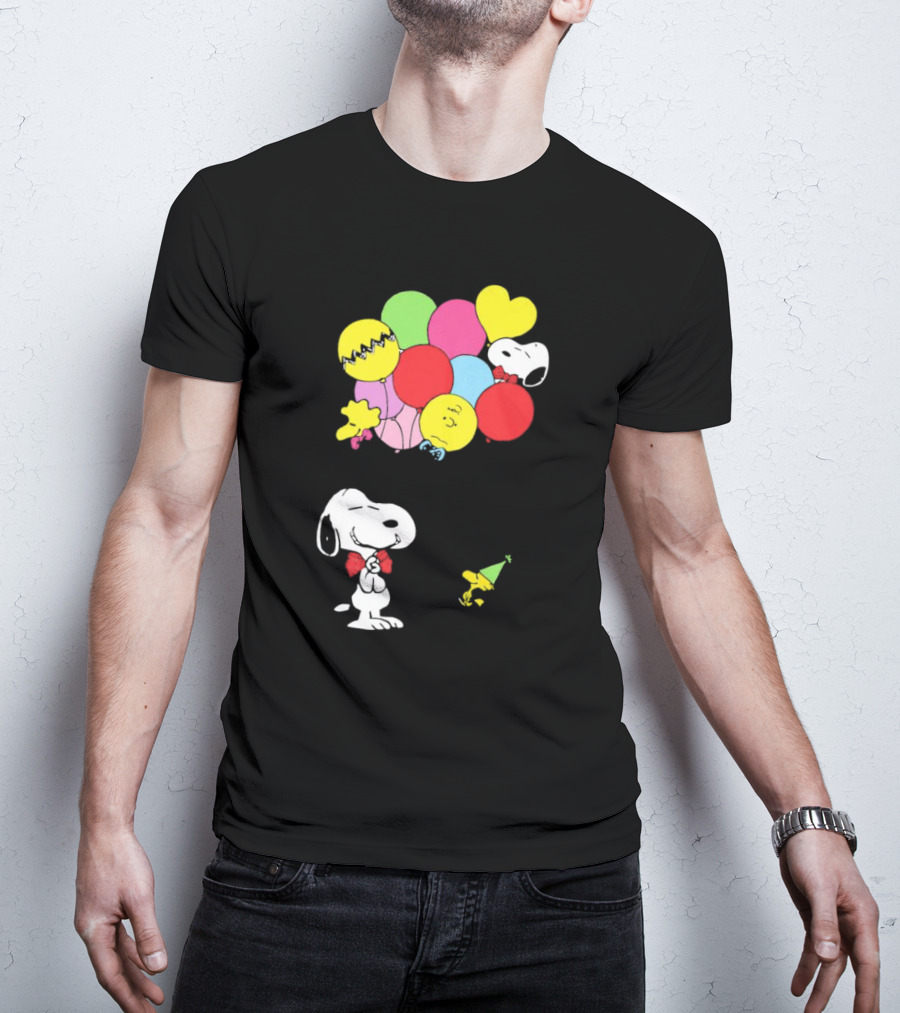 Peanuts Snoopy Woodstock Balloons Birthday T-Shirt