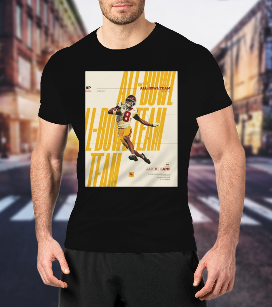 Ja’Kobi Lane USC Trojans Football WR AP All-Bowl Team SRS Distribution Las Vegas Bowl Eighty-Seven Touchdowns T-Shirt