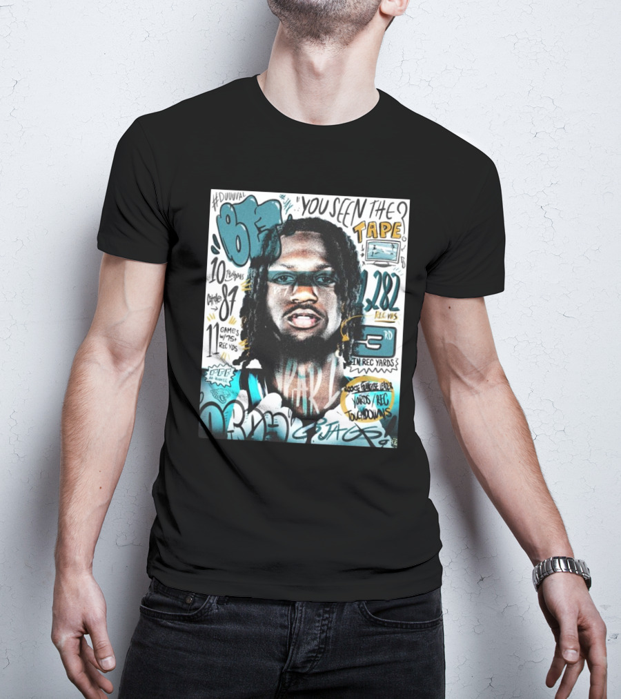 Jacksonville Jaguars Brian Thomas You Seen The Tape 1282 Rec Yds 10 Touchdowns PFF AR-Rookie Words Rec Touchdowns 81 Rec Yds 11 Games Duval T-Shirt