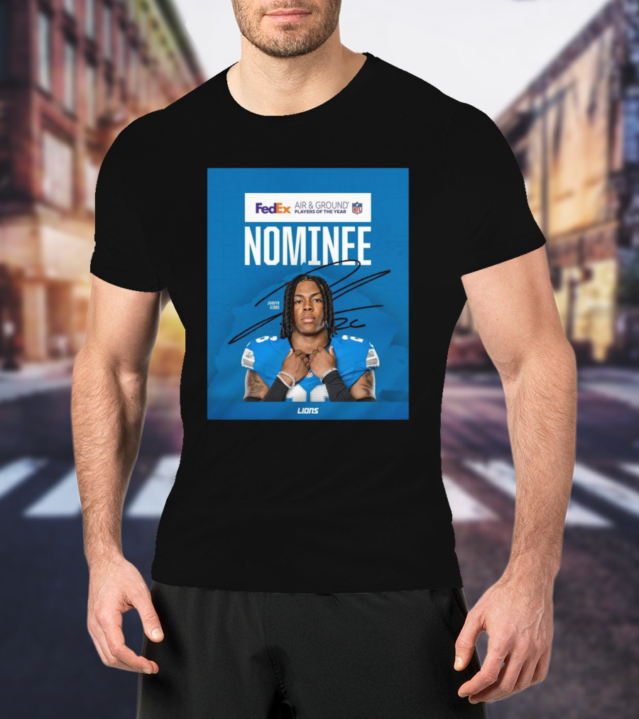 FedEx Air And Ground Player Of The Year Nominee Jahmyr Gibbs Detroit Lions NFL Signature Lions T-Shirt