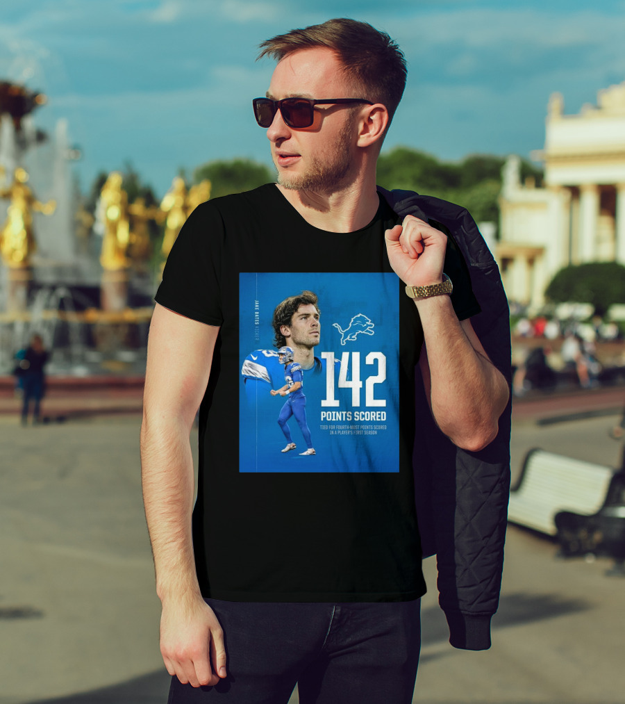 Jake Bates Detroit Lions 142 Points Scored Tied For Fourth-Most In Player's First NFL Season T-Shirt