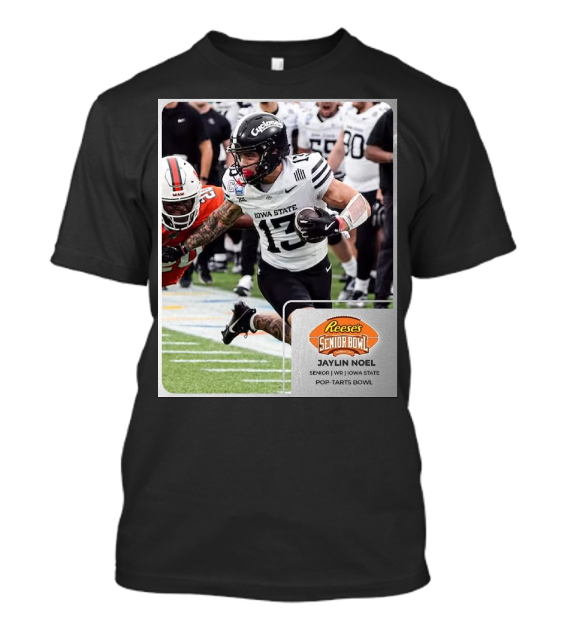 Jaylin Noel Iowa State Cyclones Senior WR Reese’s Senior Bowl Pop-Tarts Bowl Action Shot T-Shirt
