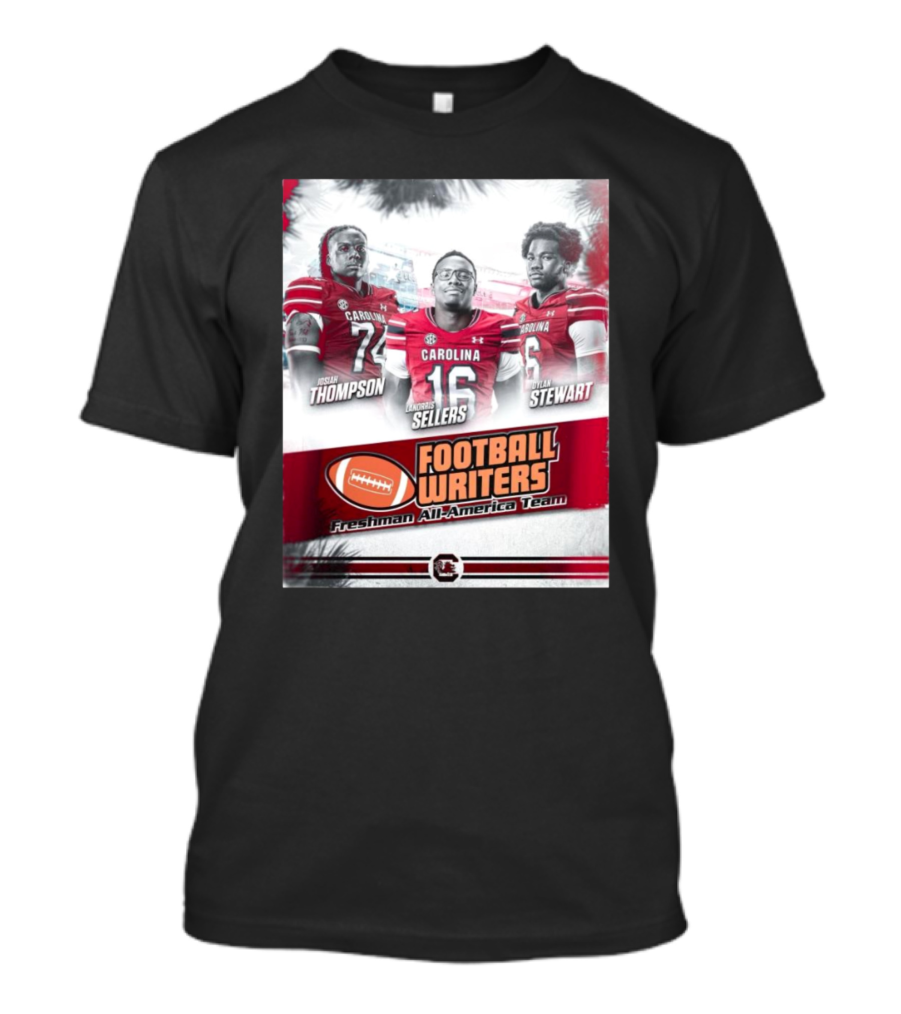 South Carolina Gamecocks Football Writers Freshman All-America Team Josiah Thompson LaNorris Sellers Elijah Stewart T-Shirt