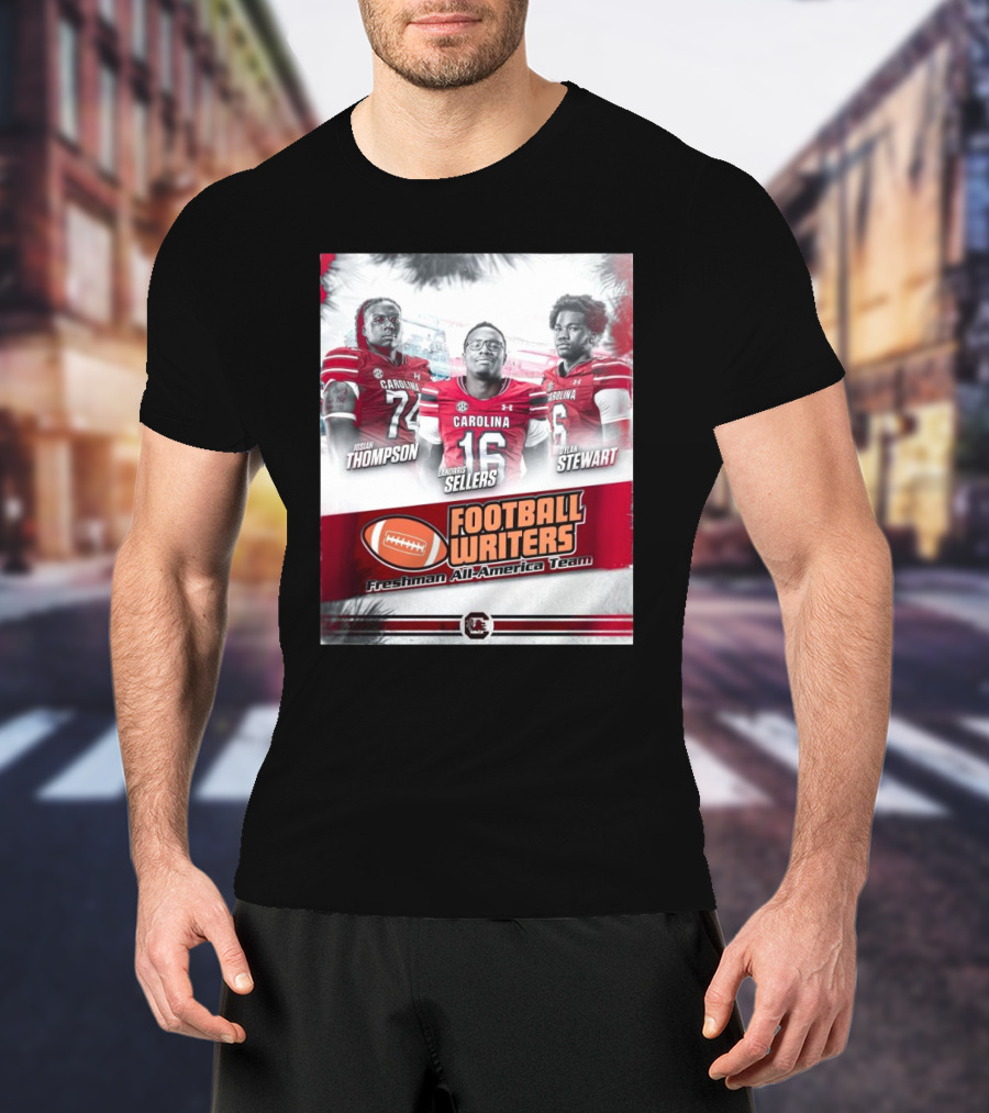 South Carolina Gamecocks Football Writers Freshman All-America Team Josiah Thompson LaNorris Sellers Elijah Stewart T-Shirt