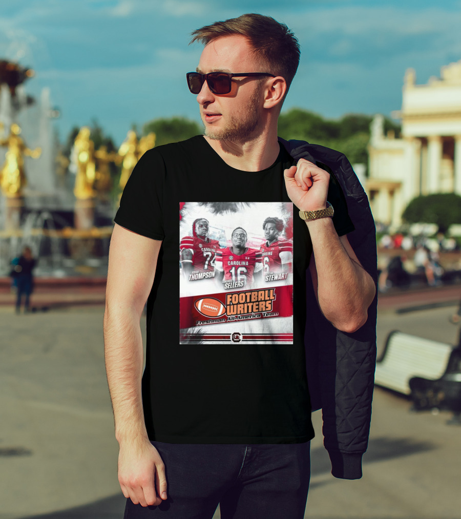 South Carolina Gamecocks Football Writers Freshman All-America Team Josiah Thompson LaNorris Sellers Elijah Stewart T-Shirt