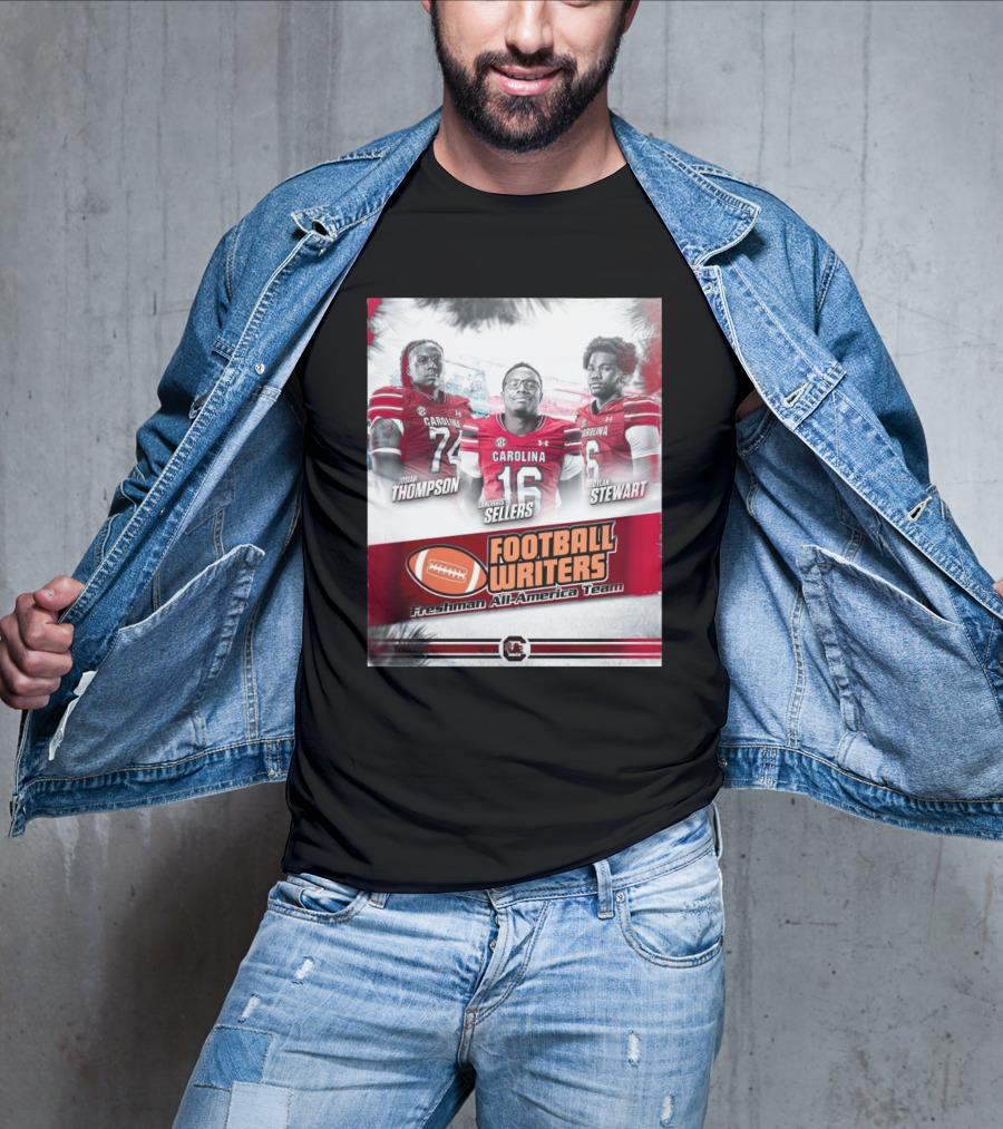 South Carolina Gamecocks Football Writers Freshman All-America Team Josiah Thompson LaNorris Sellers Elijah Stewart T-Shirt