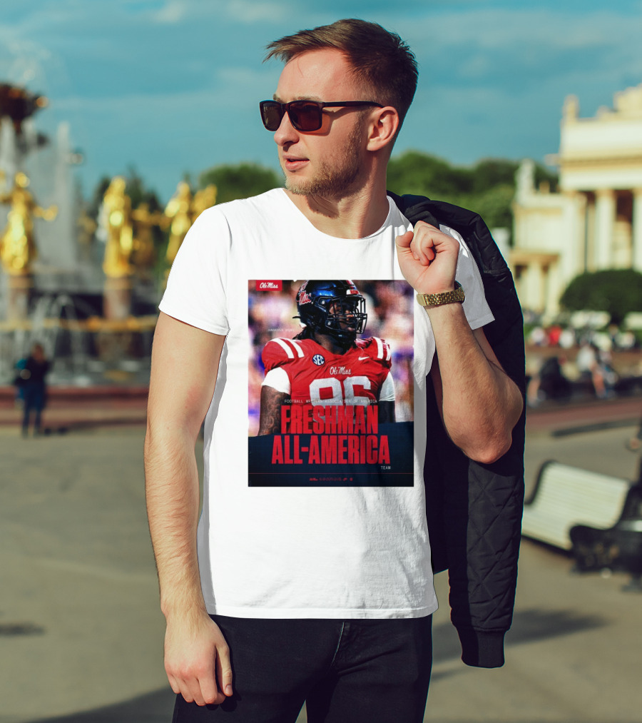 Ole Miss Rebels Jamarious Brown Freshman All-America Football Writers Association Team T-Shirt