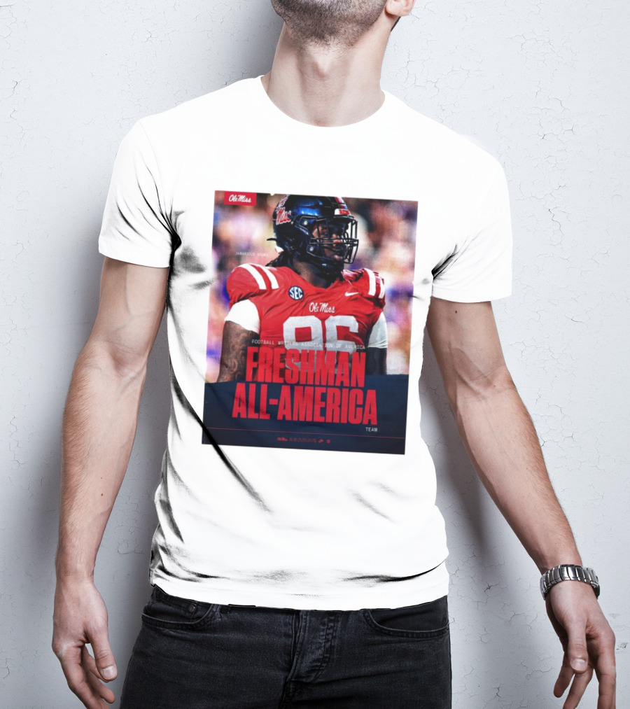 Ole Miss Rebels Jamarious Brown Freshman All-America Football Writers Association Team T-Shirt