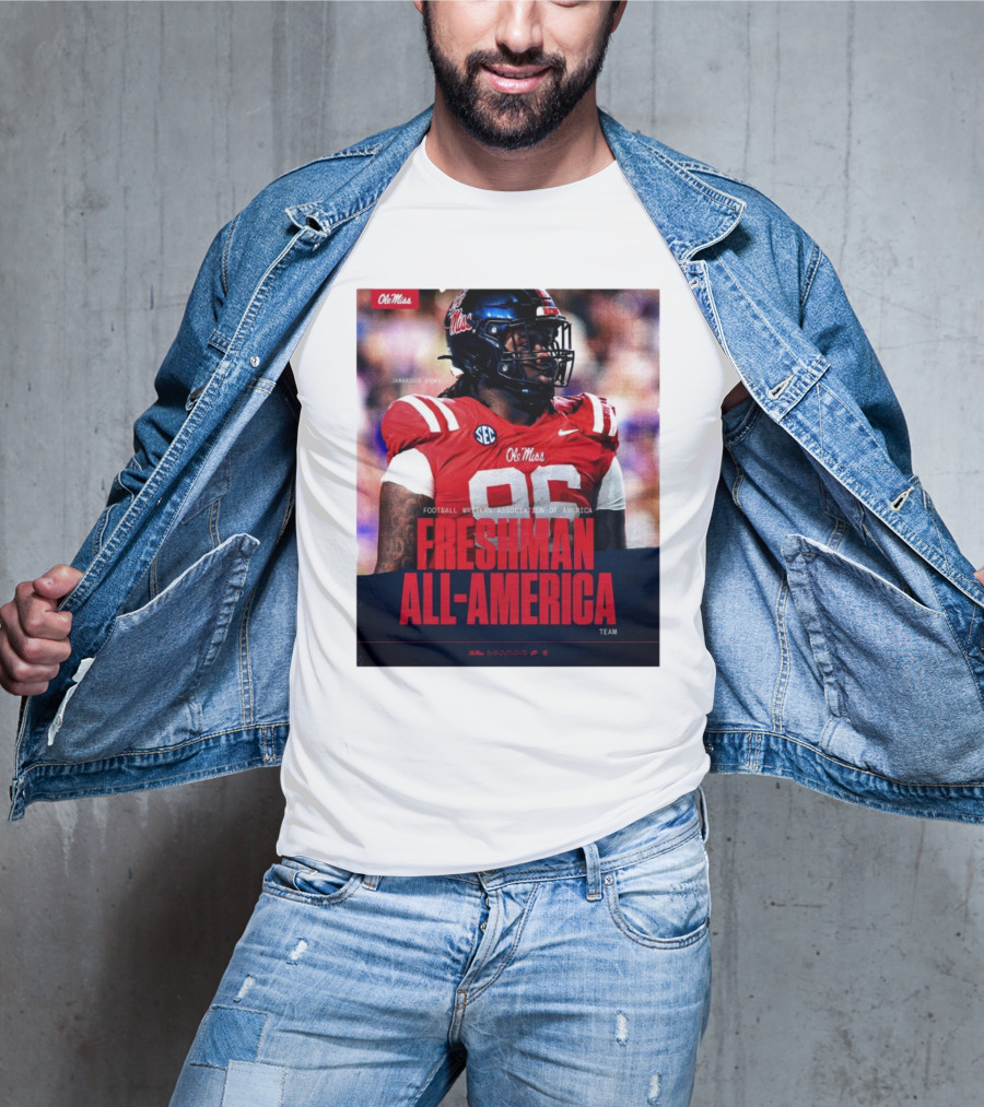 Ole Miss Rebels Jamarious Brown Freshman All-America Football Writers Association Team T-Shirt