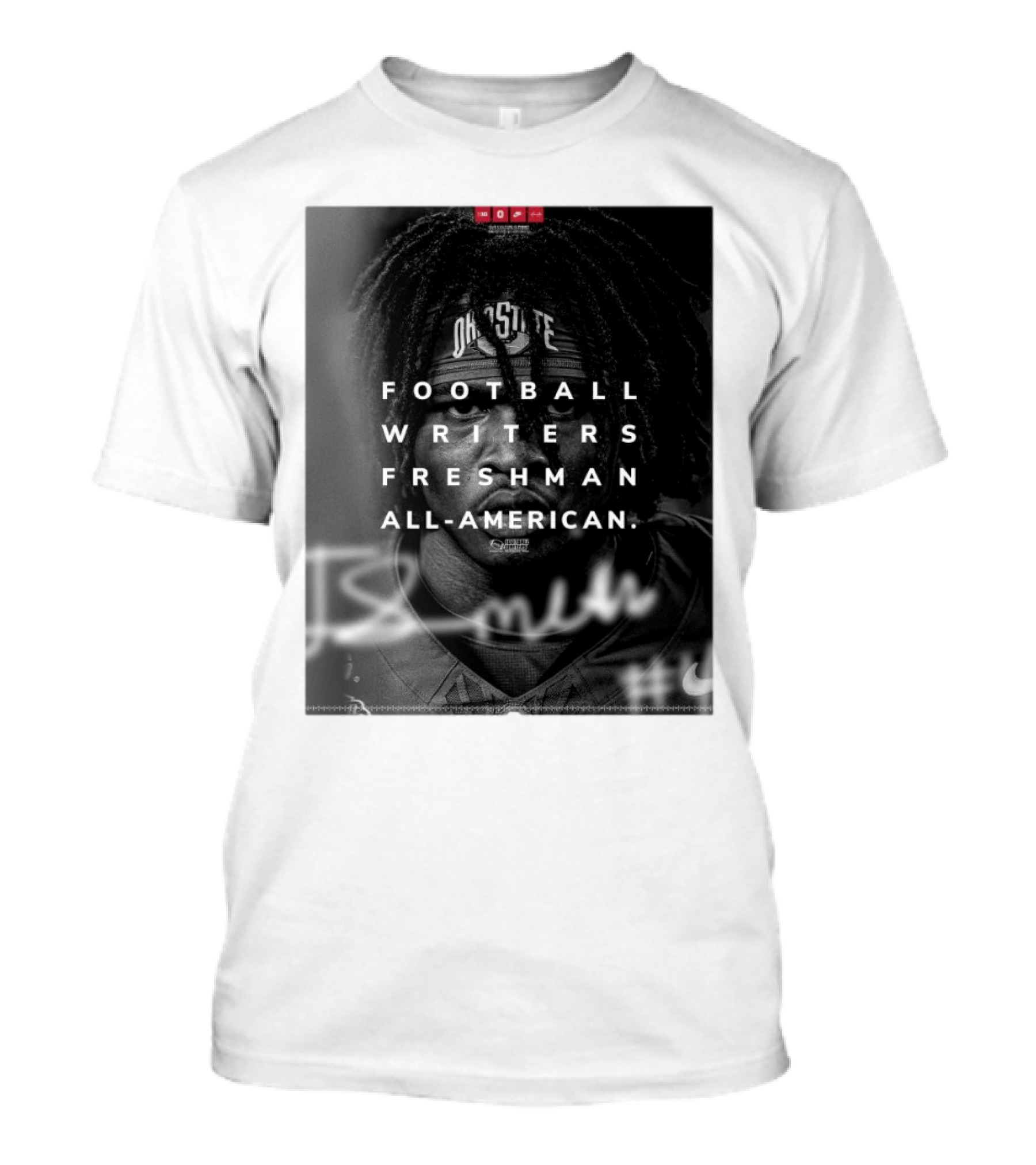 Jeremiah Smith Ohio State Buckeyes Football Writers Freshman All-American T-Shirt