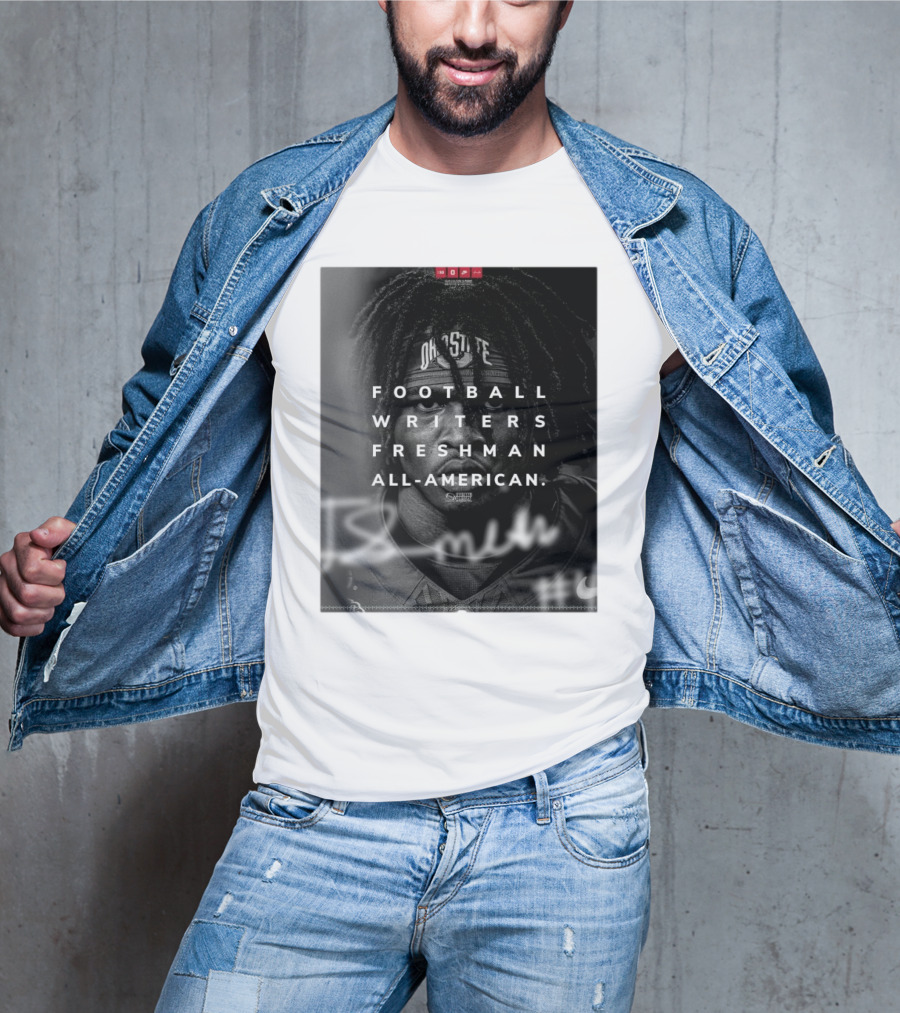 Jeremiah Smith Ohio State Buckeyes Football Writers Freshman All-American T-Shirt