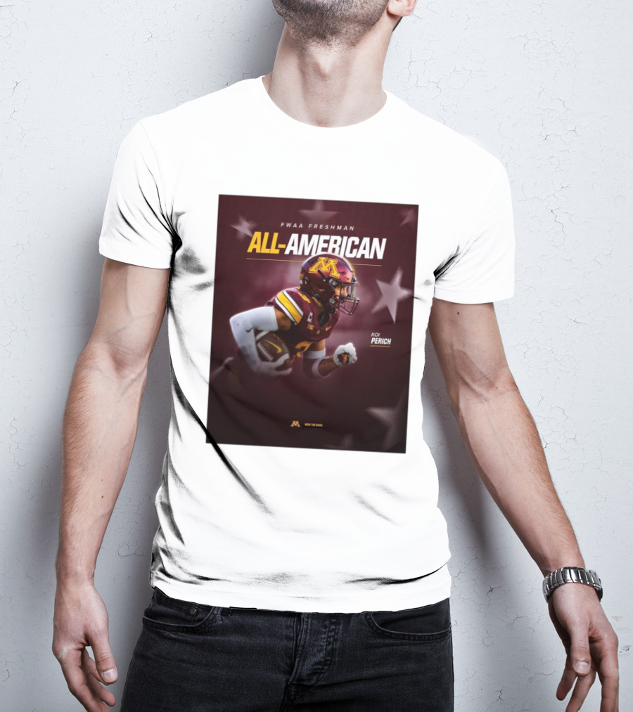 FWAA Freshman All-American Koi Perich Minnesota Golden Gophers Row The Boat T-Shirt