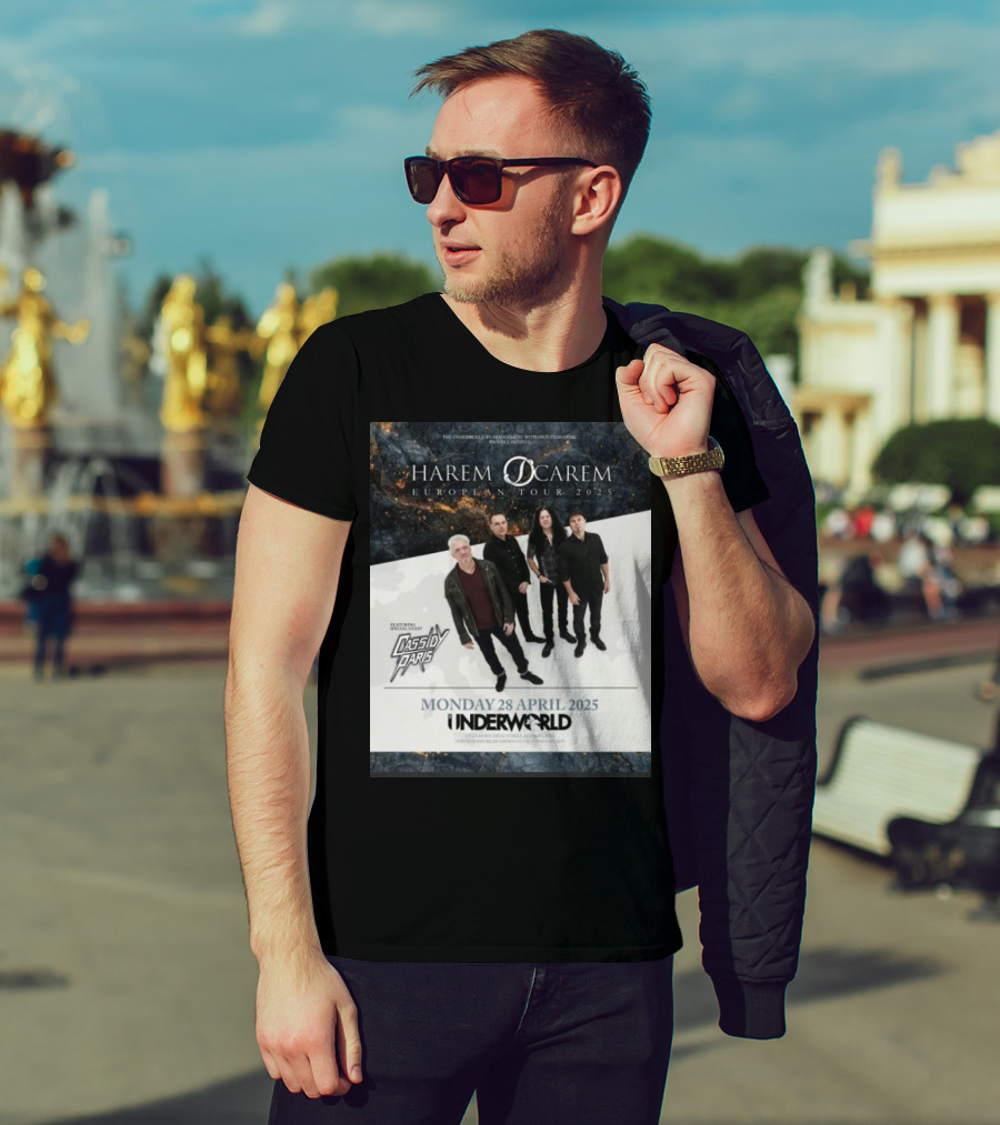 Harem Scarem European Tour 2025 Featuring Cassidy Paris Monday 28 April Underworld London T-Shirt