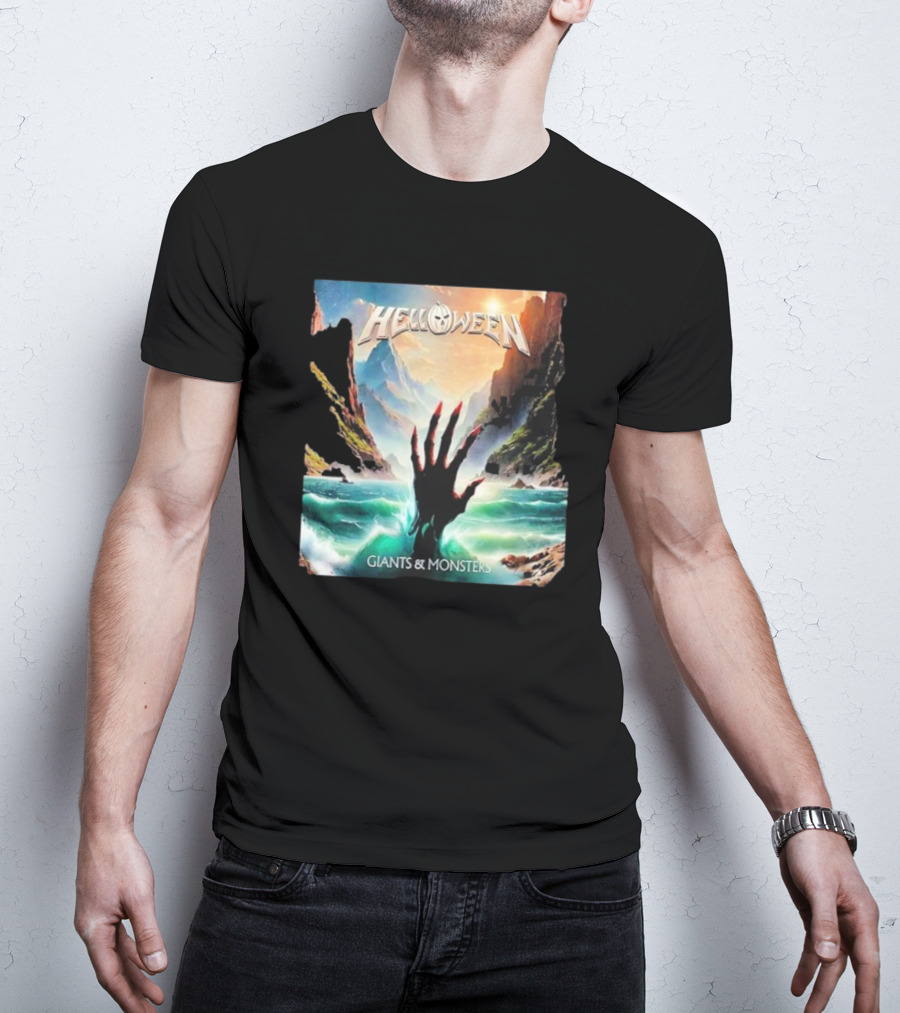 Helloween Giants & Monsters Album Art With Raising Hand In Ocean Released August 29th 2025 T-Shirt