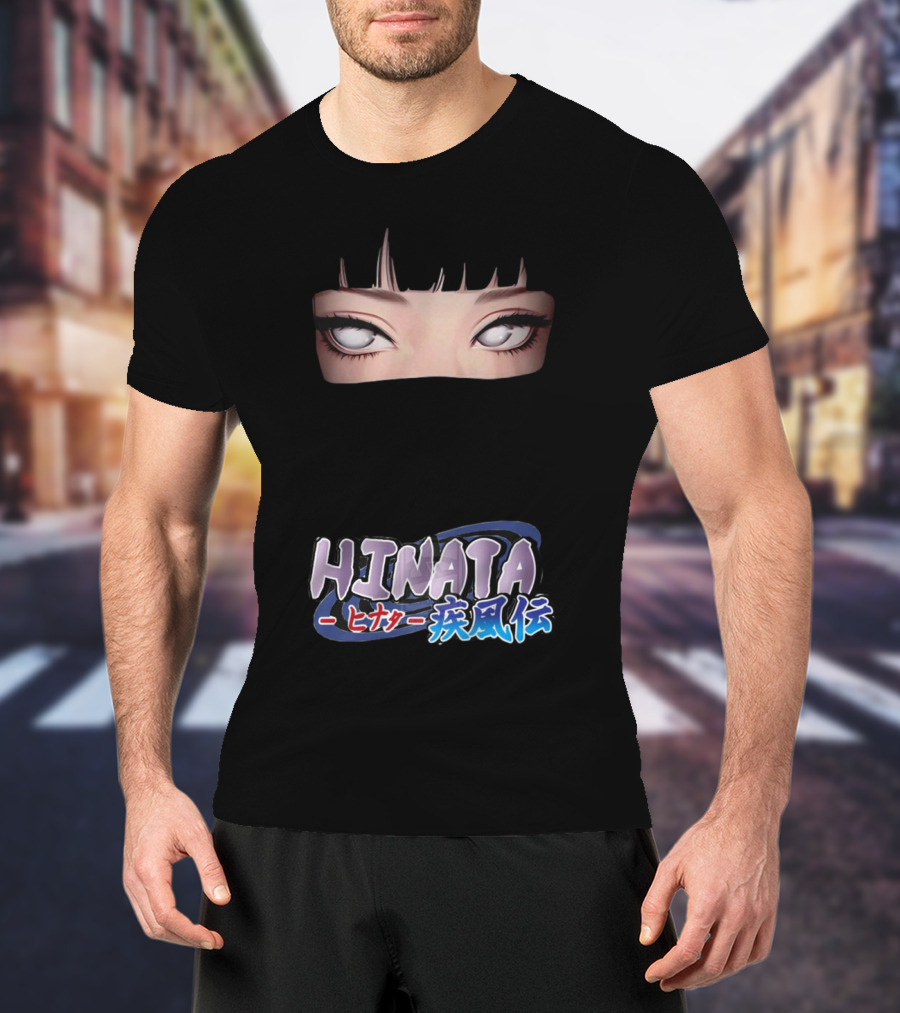 Hinata Hyuga Eyes Japanese Text Anime Style T-Shirt