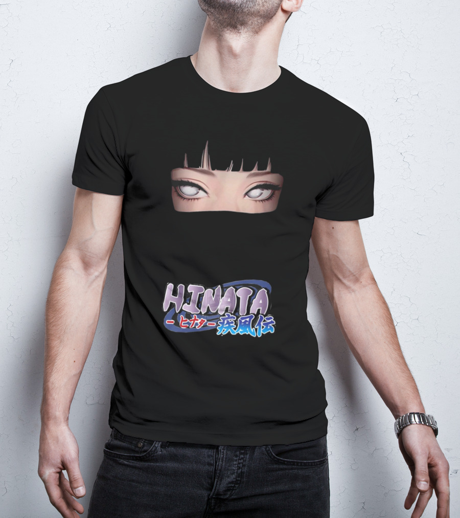 Hinata Hyuga Eyes Japanese Text Anime Style T-Shirt
