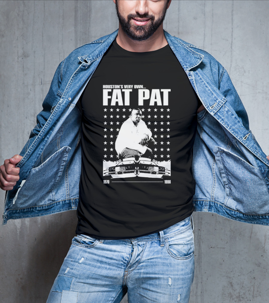 Houston’s Very Own Fat Pat 1970-1998 Featuring Star Pattern And Car Graphics T-Shirt