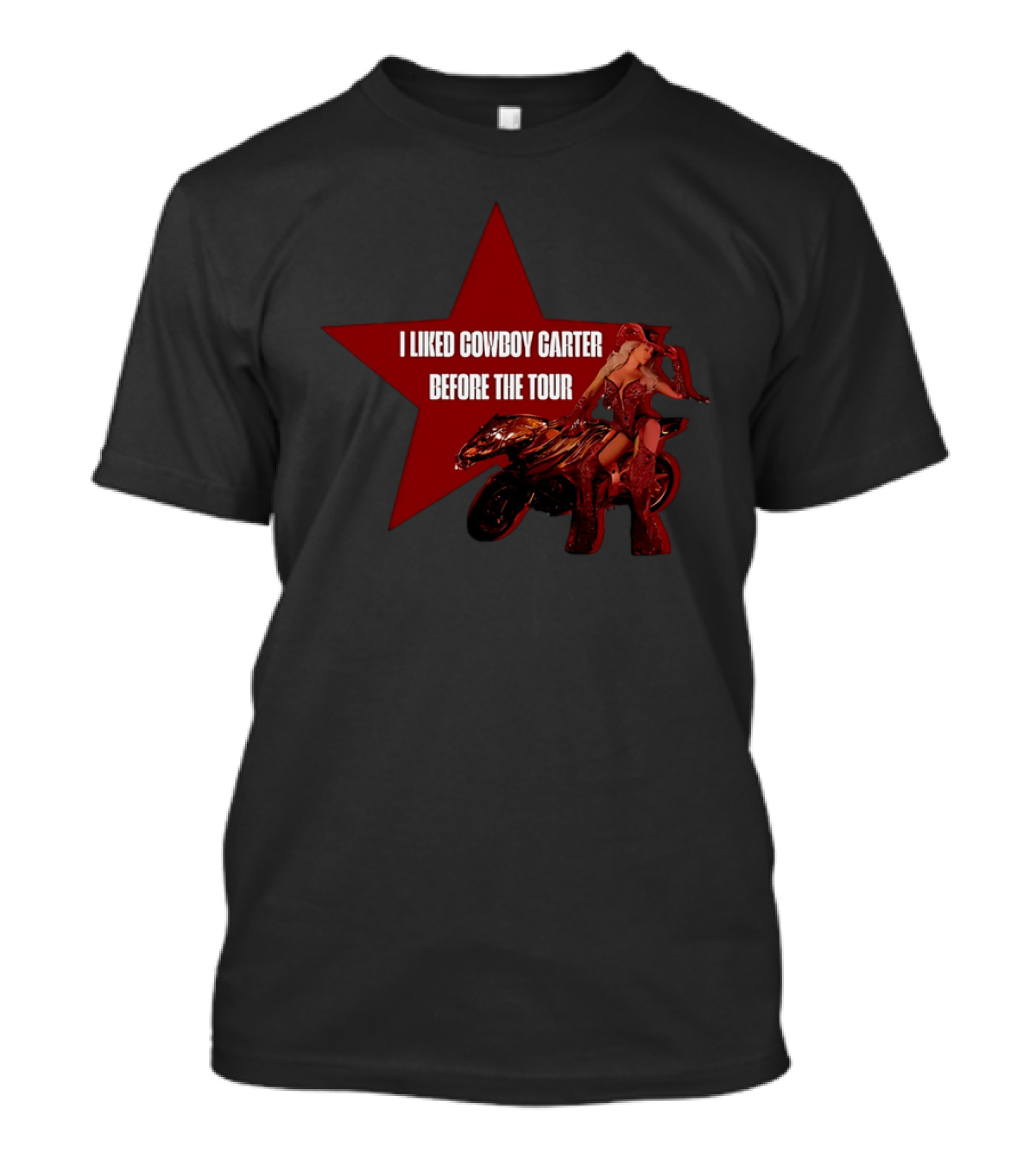 I Liked Cowboy Carter Before The Tour Star Motorcycle Rider T-Shirt