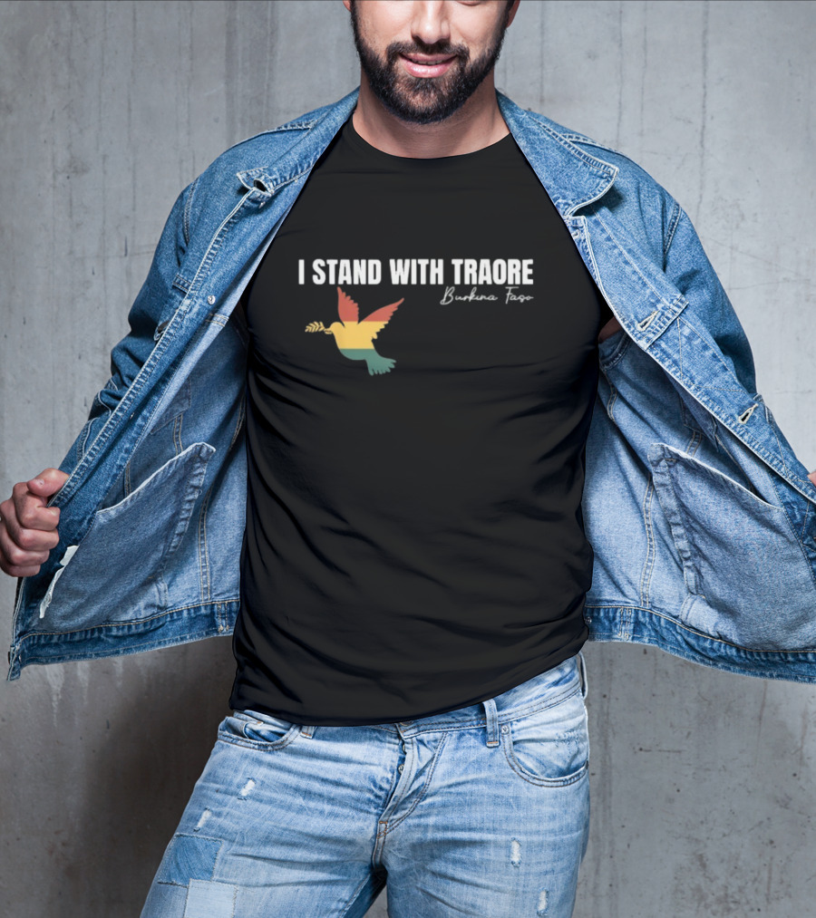 I Stand With Traoré Burkina Faso Dove Olive Branch T-Shirt
