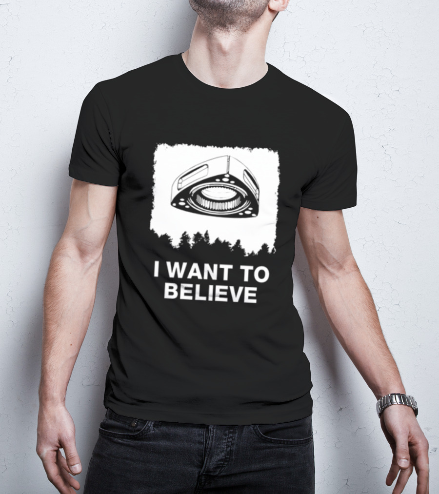 I Want To Believe Wankel Rotary Piston Engine UFO Theme T-Shirt