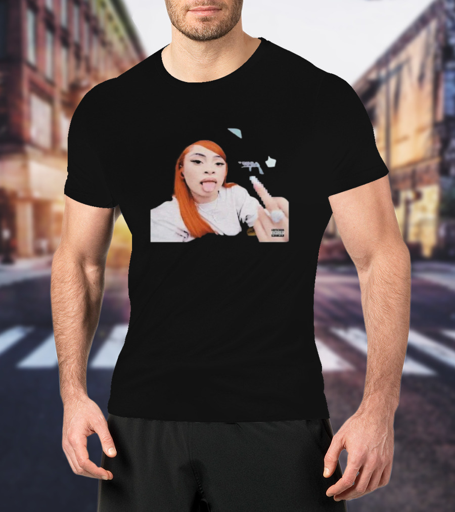 Ice Spice Tongue Out Middle Finger Iconic Gesture T-Shirt