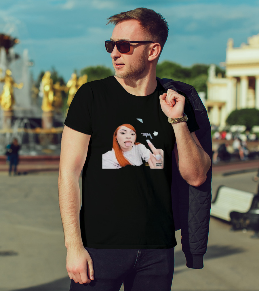 Ice Spice Tongue Out Middle Finger Iconic Gesture T-Shirt