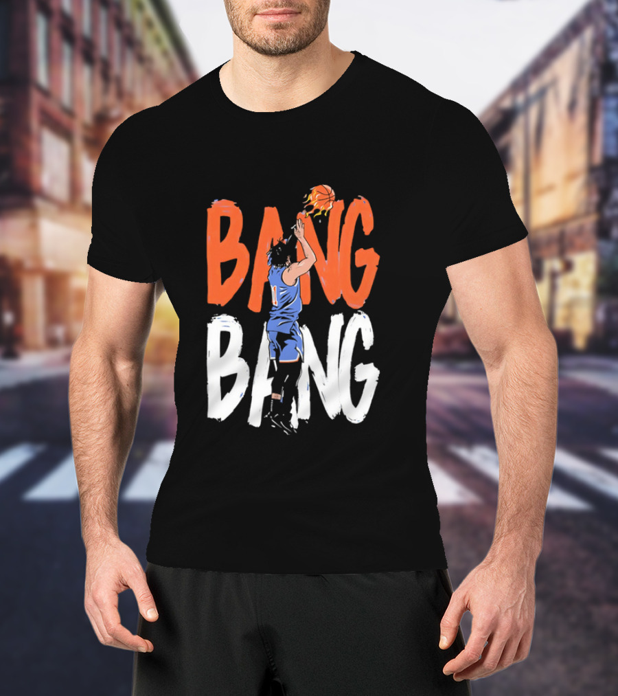 Jalen Brunson New York Knicks Bang Bang Basketball Player In Action T-Shirt