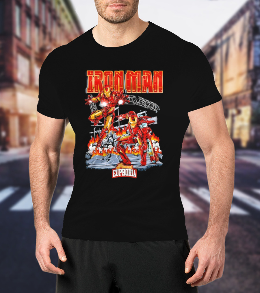 Iron Man Planet Euphoria Fiery Battle Scene T-Shirt