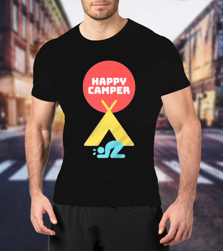 Jim Gaffigan Happy Camper Tent Emoji T-Shirt