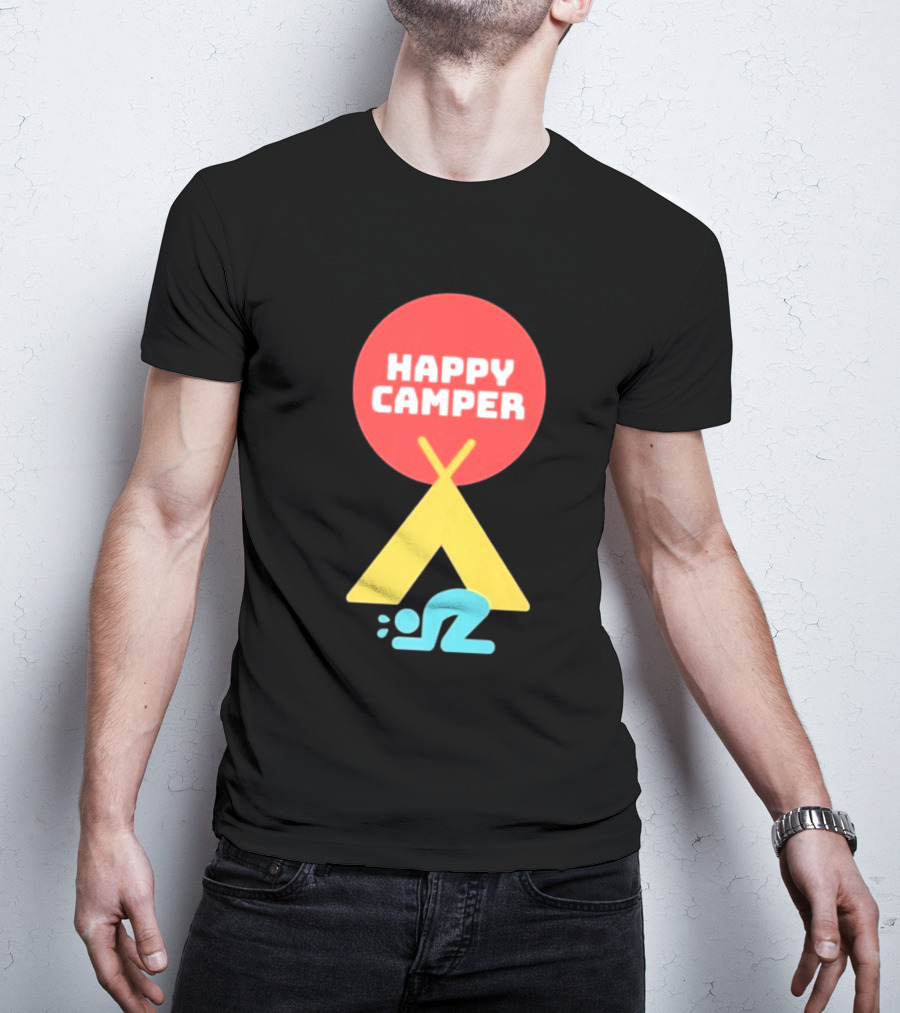 Jim Gaffigan Happy Camper Tent Emoji T-Shirt