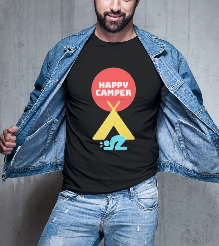 Jim Gaffigan Happy Camper Tent Emoji T-Shirt
